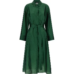 Bicolor Polyester Midi Dress