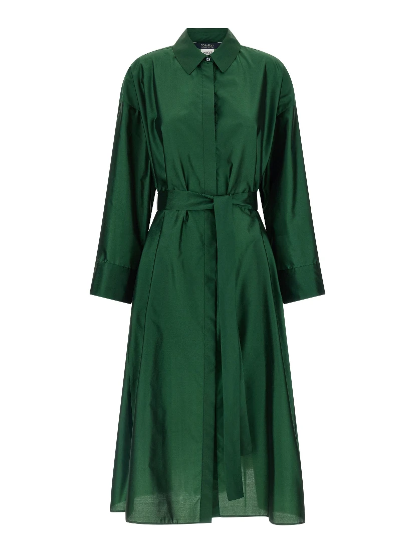Bicolor Polyester Midi Dress