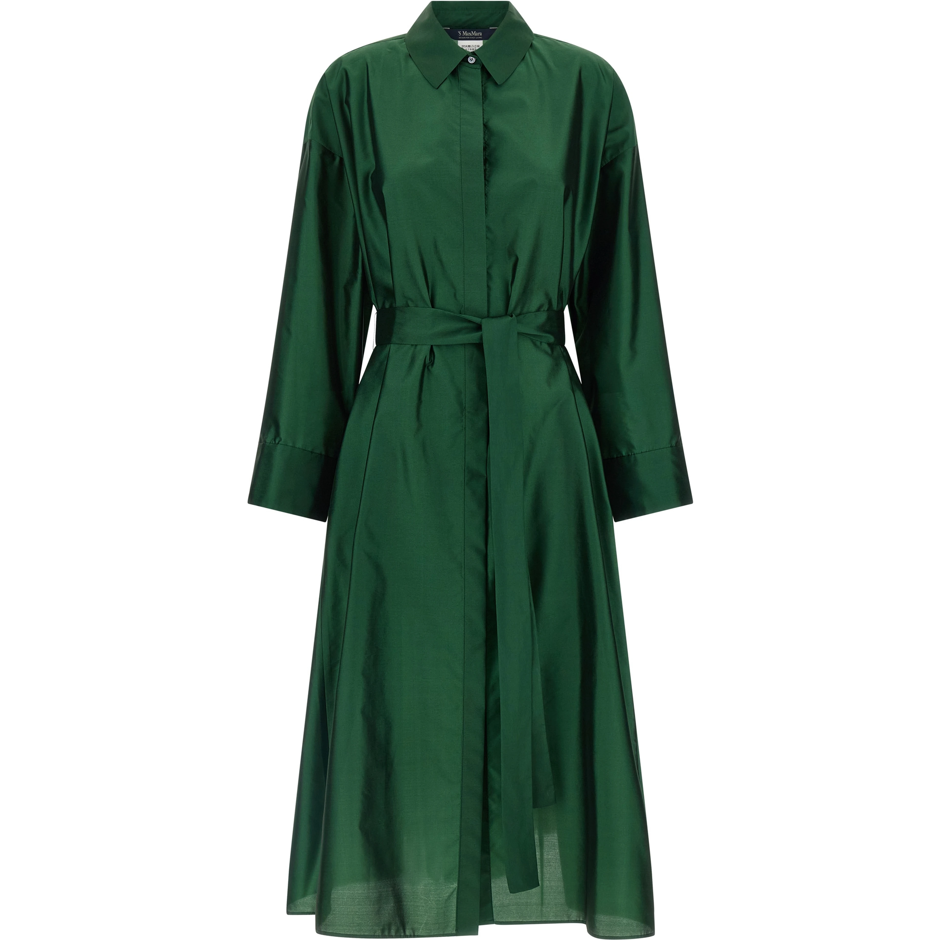 Bicolor Polyester Midi Dress