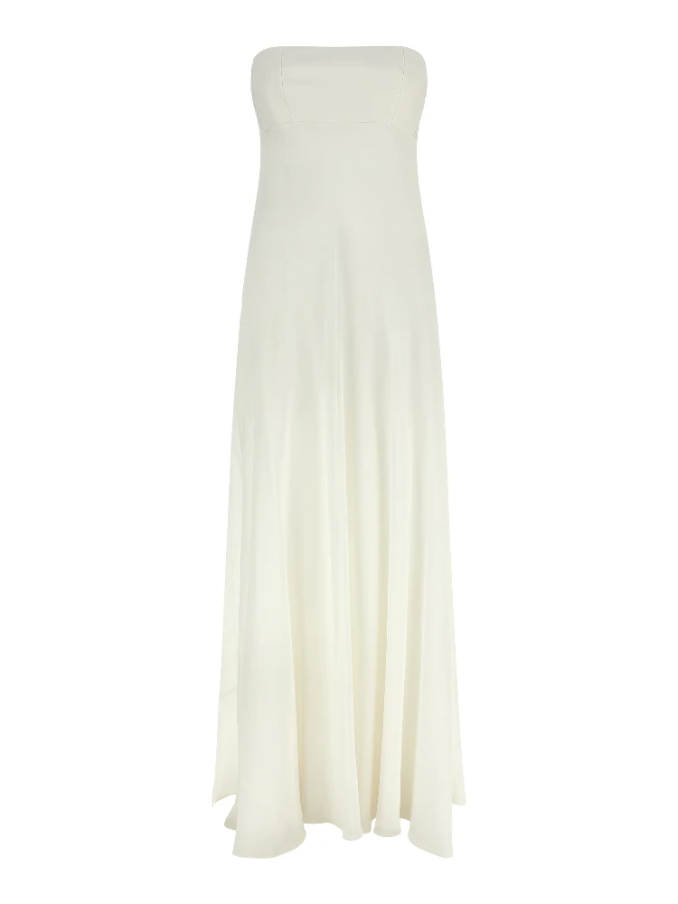 White Silk Long Dress