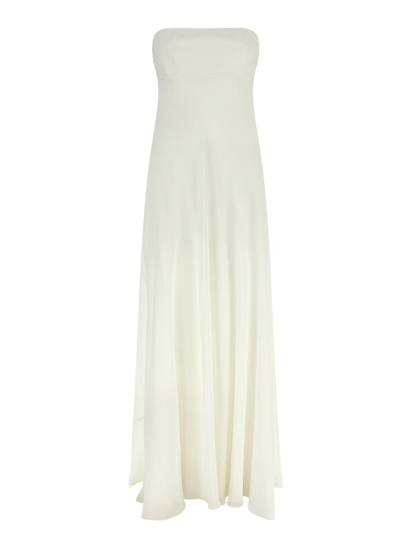 White Silk Long Dress