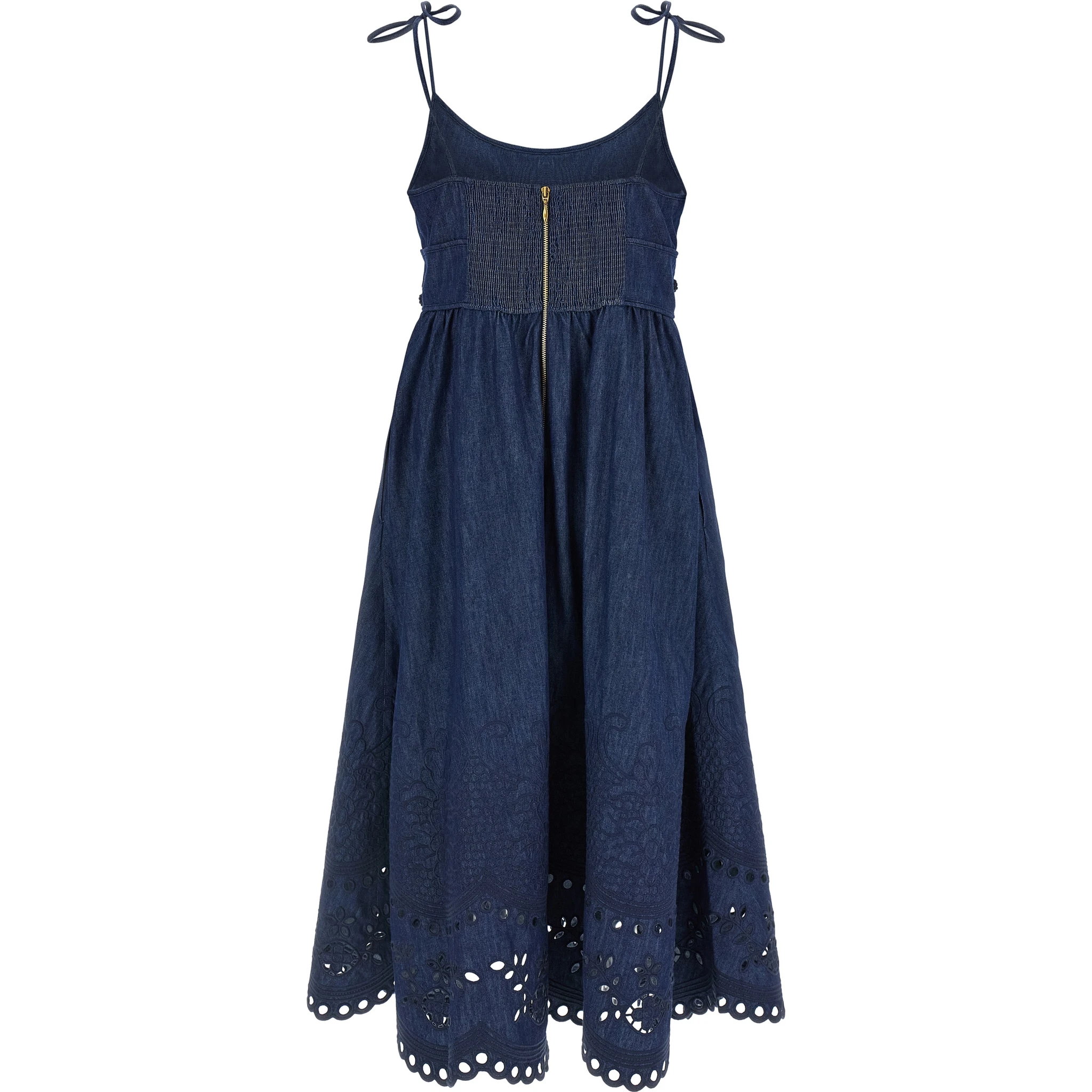 Blue Cotton Midi Dress