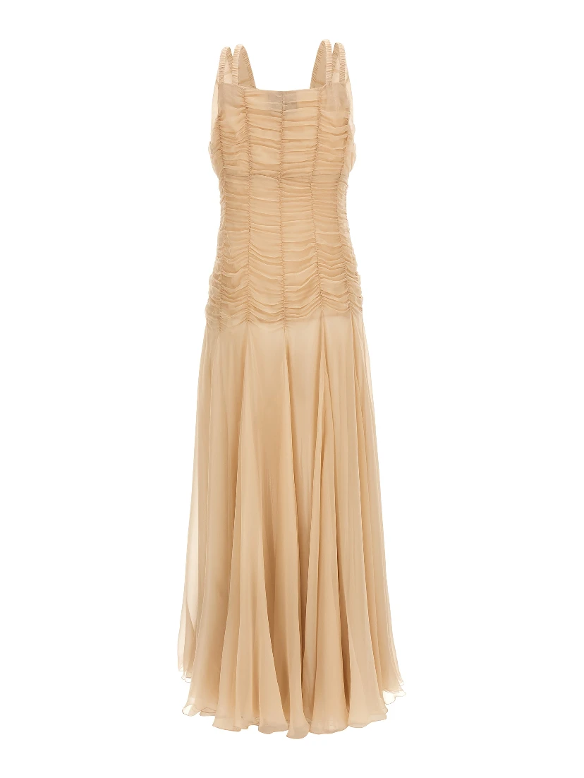 Multicolor Silk Long Dress