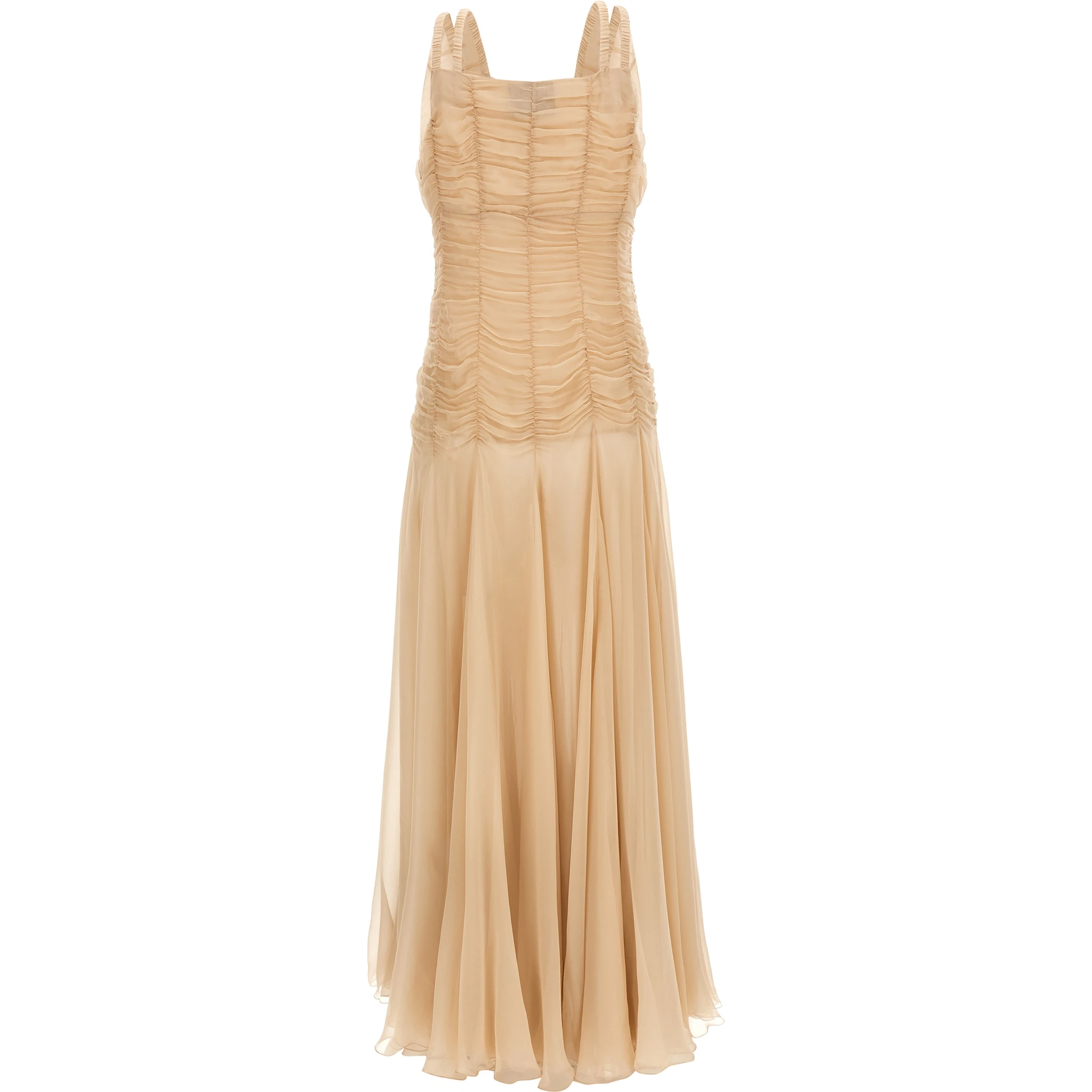 Multicolor Silk Long Dress