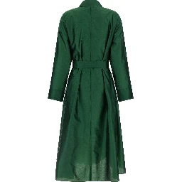 Bicolor Polyester Midi Dress