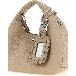 Beige Polyester Handbag