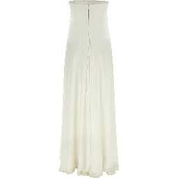 White Silk Long Dress