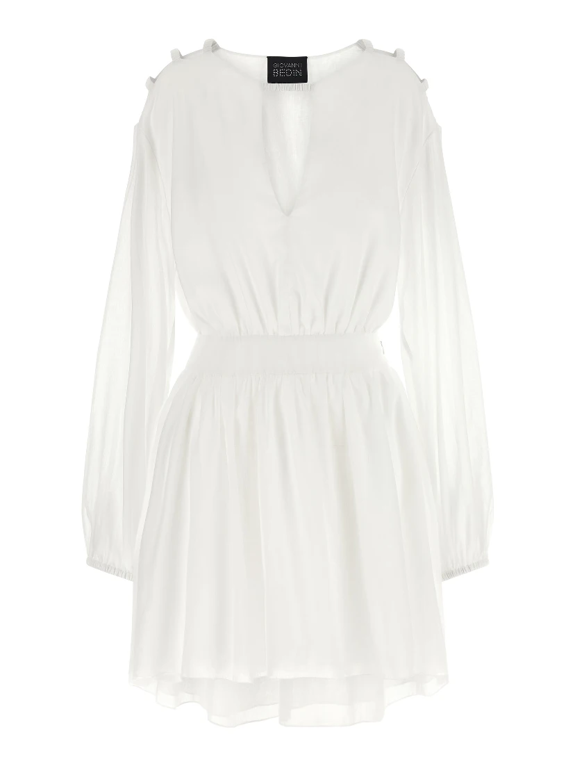 White Cotton Short Dress