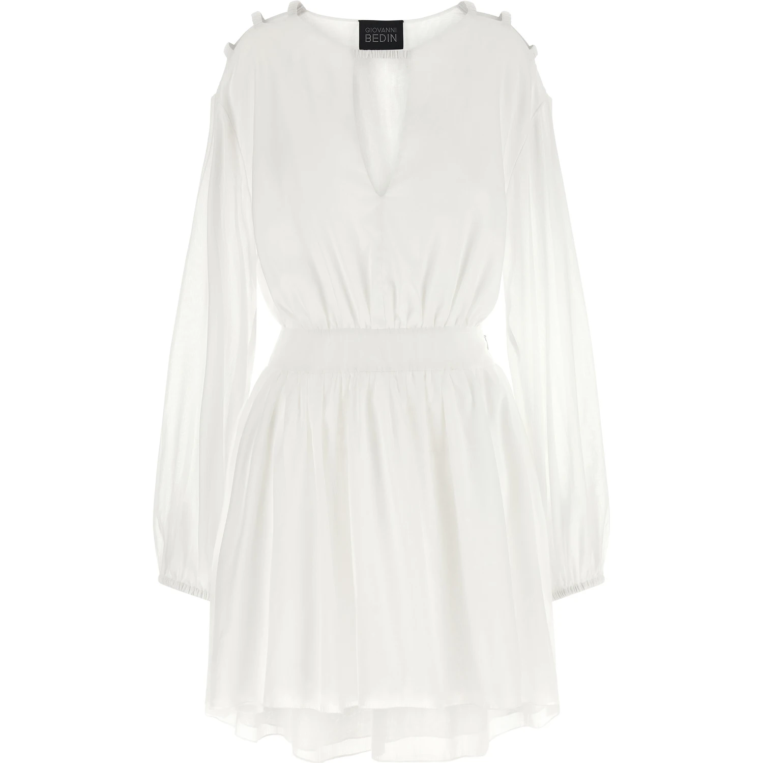 White Cotton Short Dress