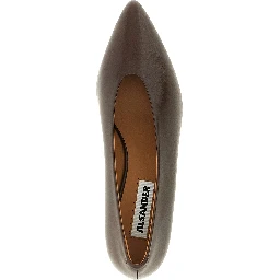 Brown Calfskin Mid Heel Pumps