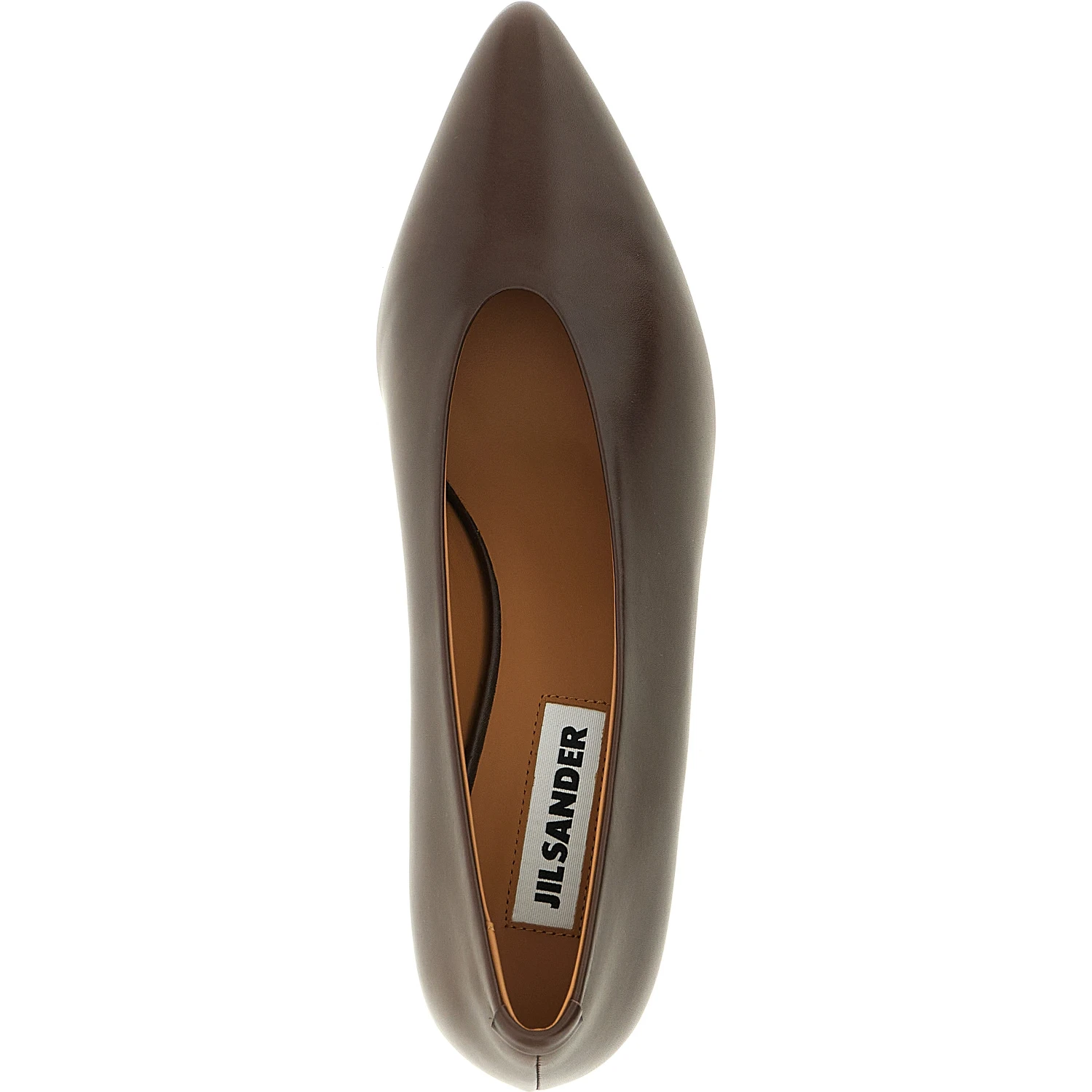 Brown Calfskin Mid Heel Pumps