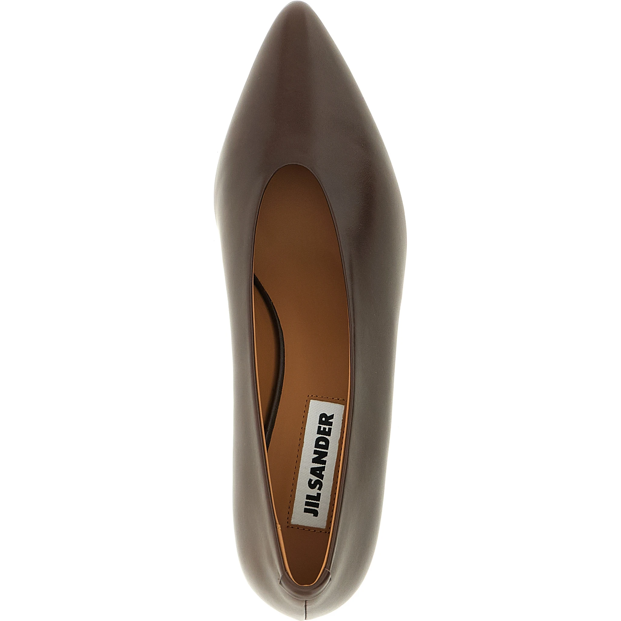 Brown Calfskin Mid Heel Pumps