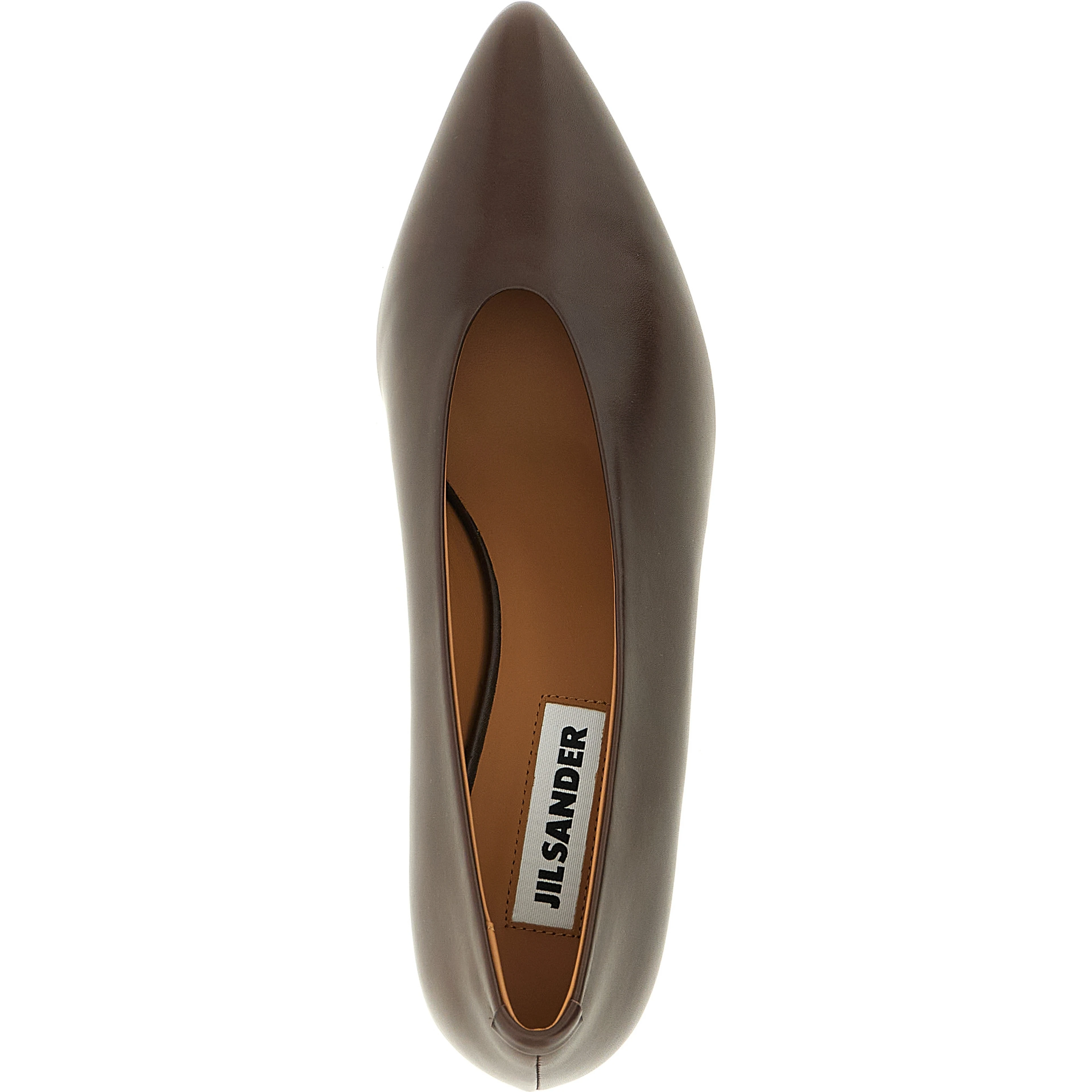 Brown Calfskin Mid Heel Pumps
