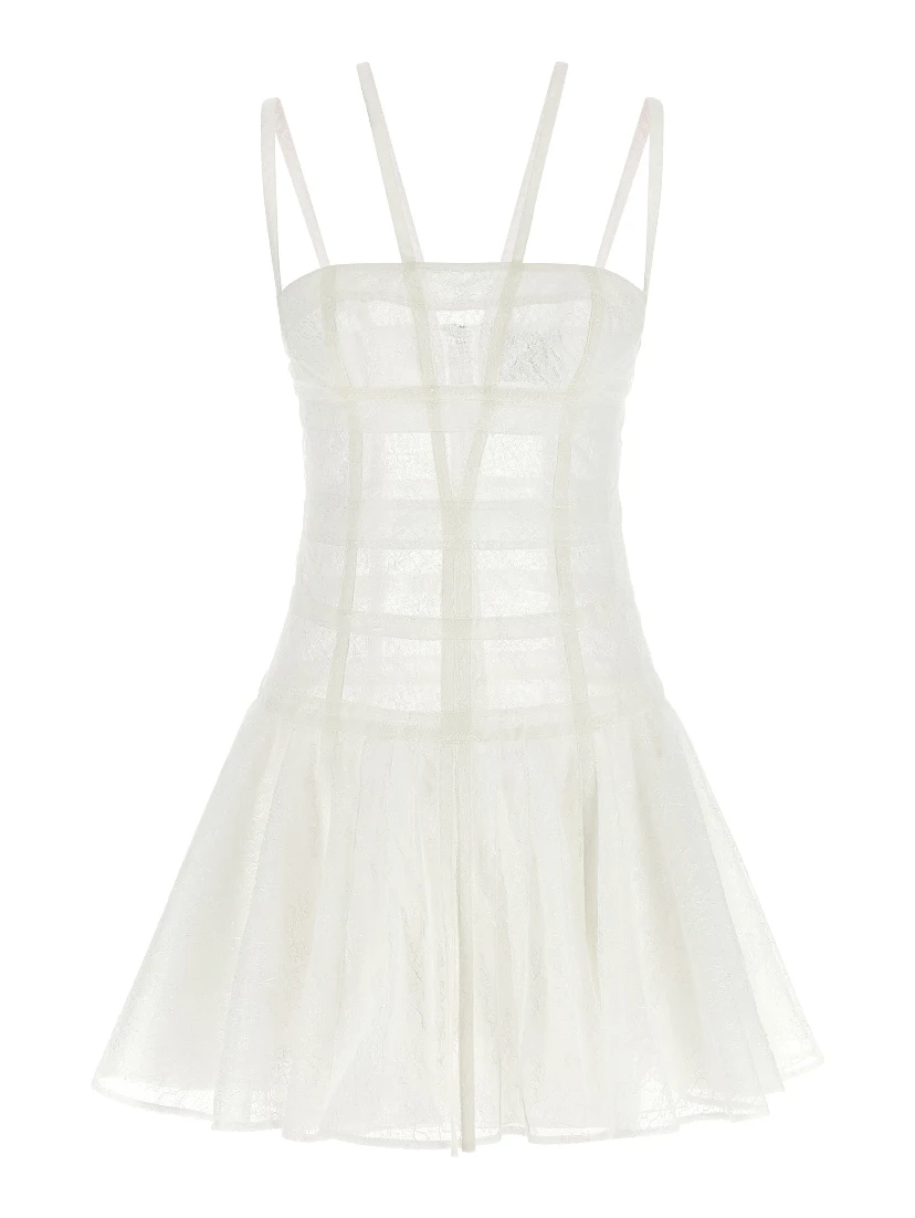 White Polyamide Short Dress