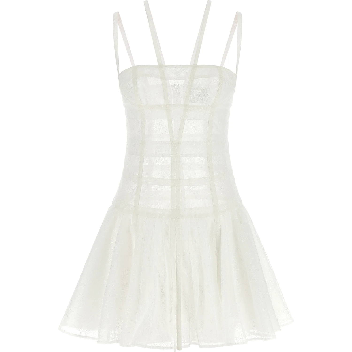 White Polyamide Short Dress