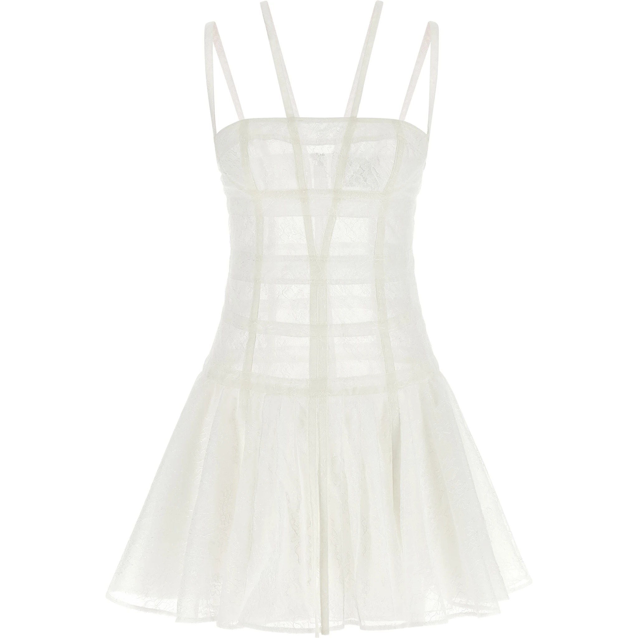 White Polyamide Short Dress