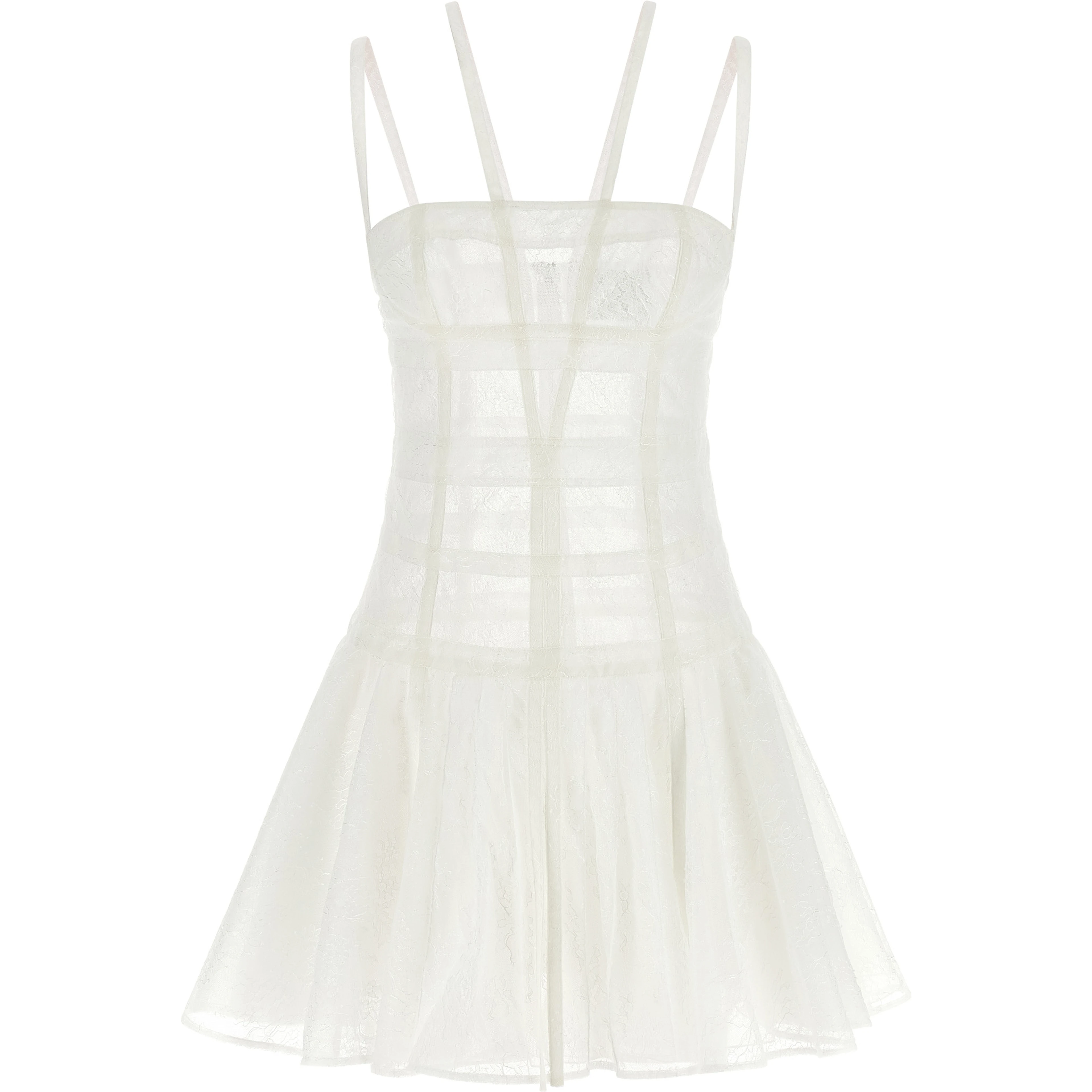 White Polyamide Short Dress