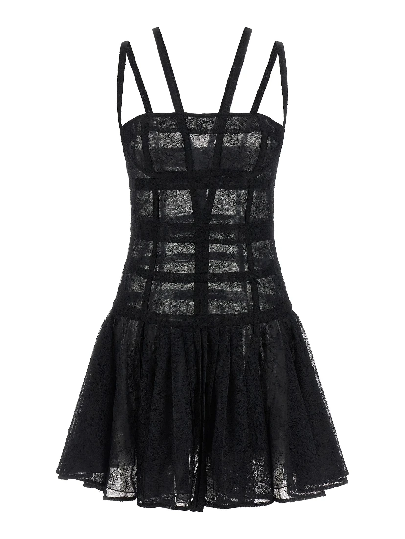 Black Polyamide Short Dress