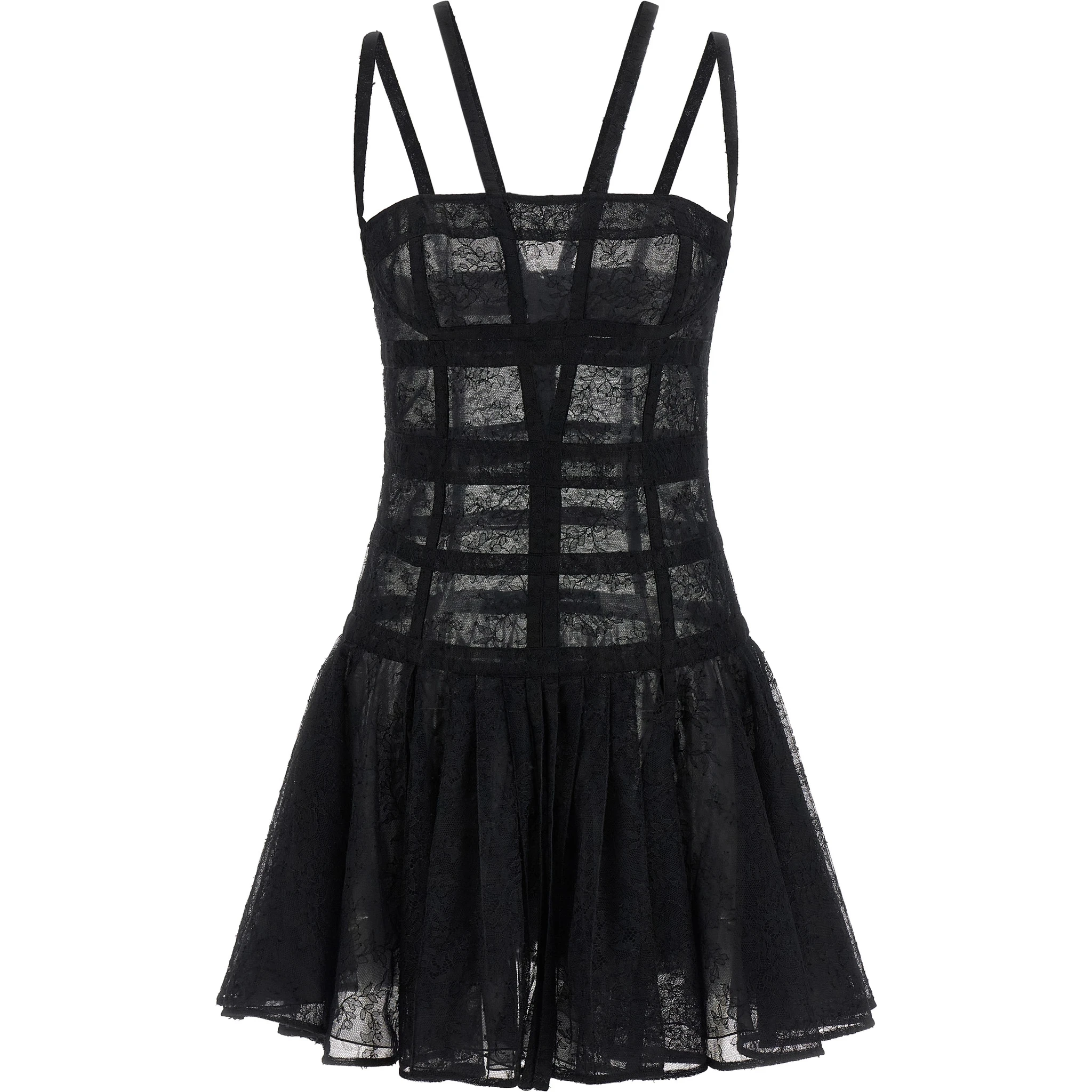 Black Polyamide Short Dress