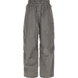Gray Polyester Athletic Pants