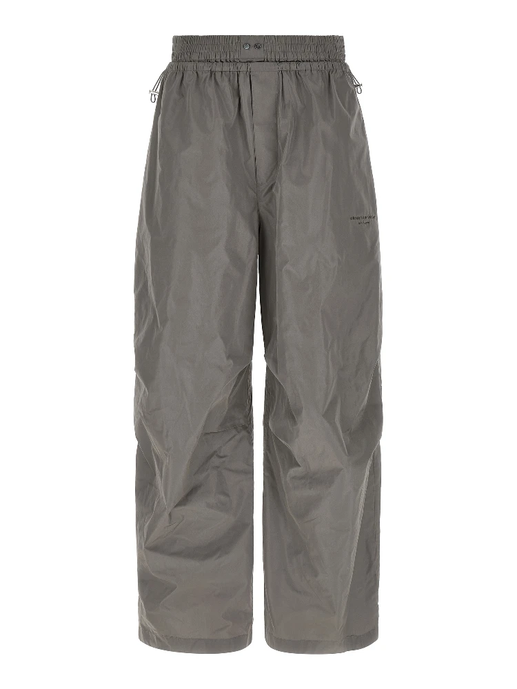 Gray Polyester Athletic Pants