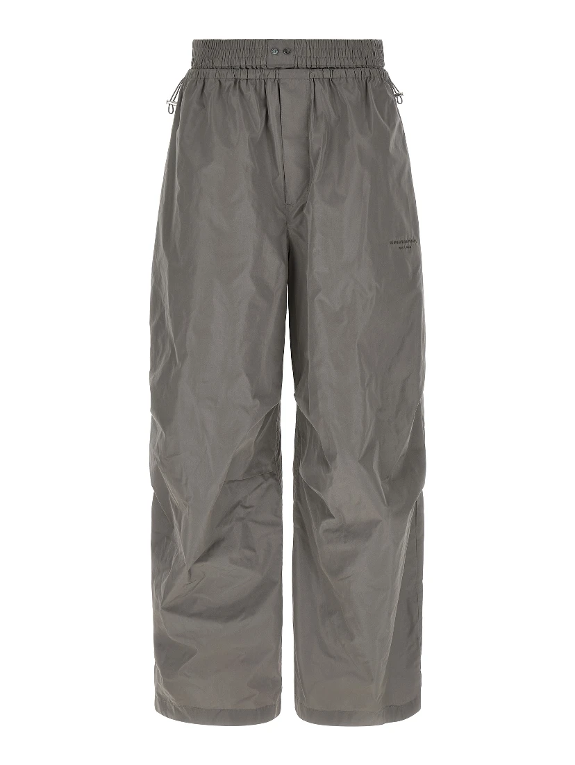 Gray Polyester Athletic Pants