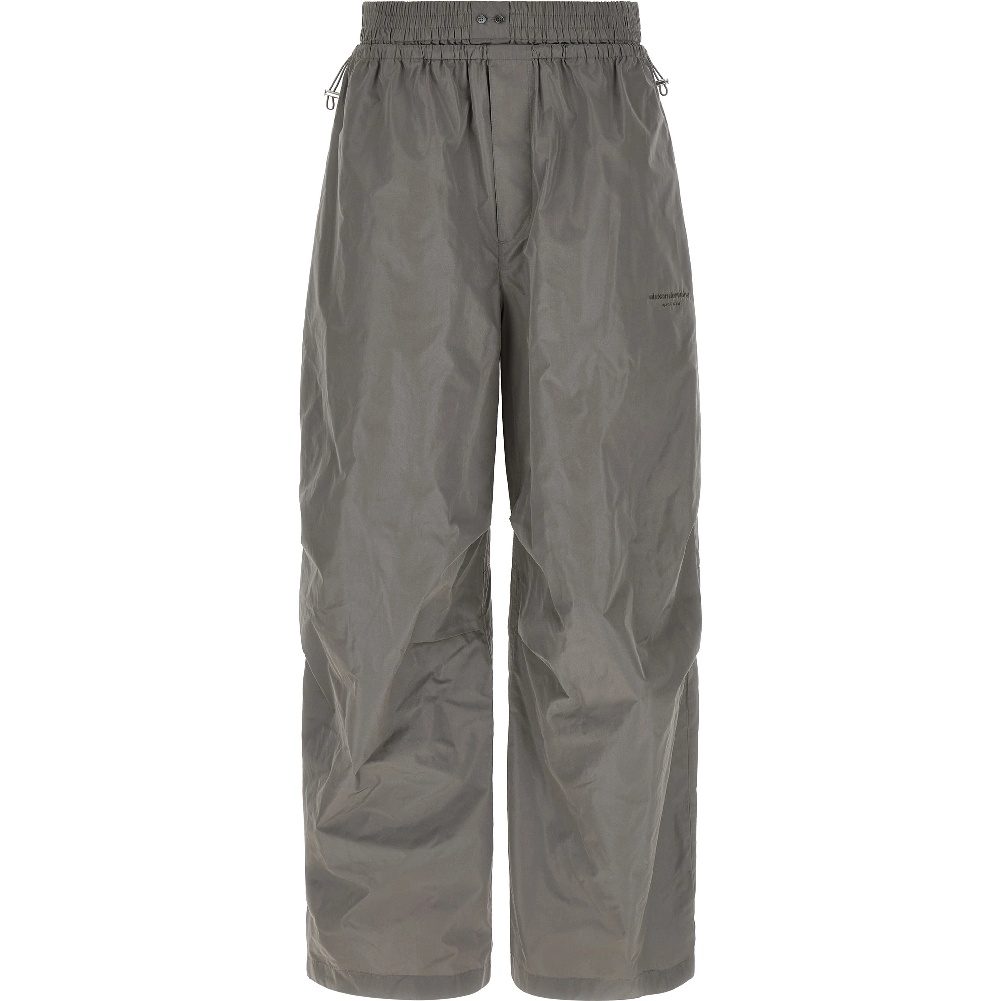 Gray Polyester Athletic Pants