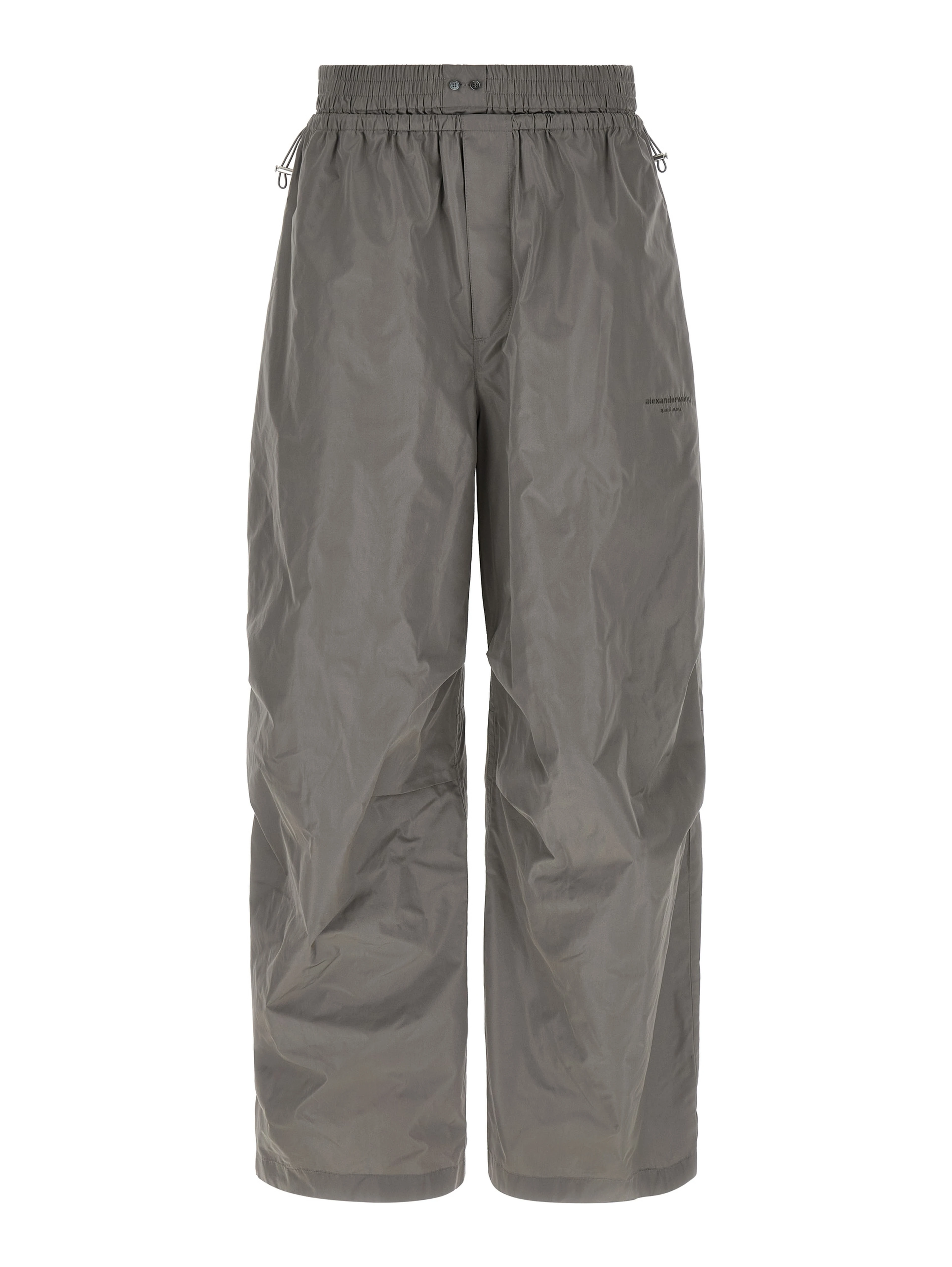Gray Polyester Athletic Pants