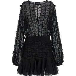 Black Cotton Short Dress