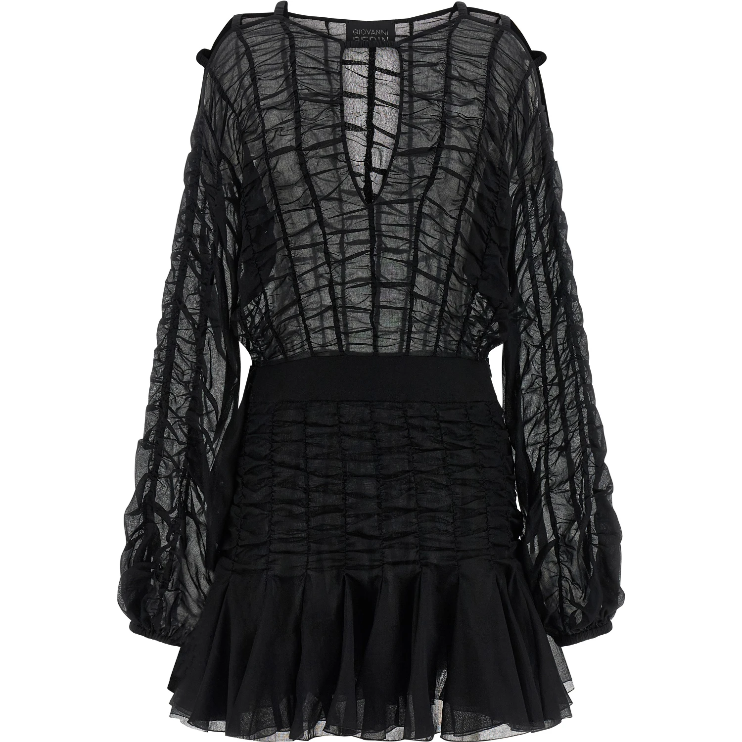 Black Cotton Short Dress