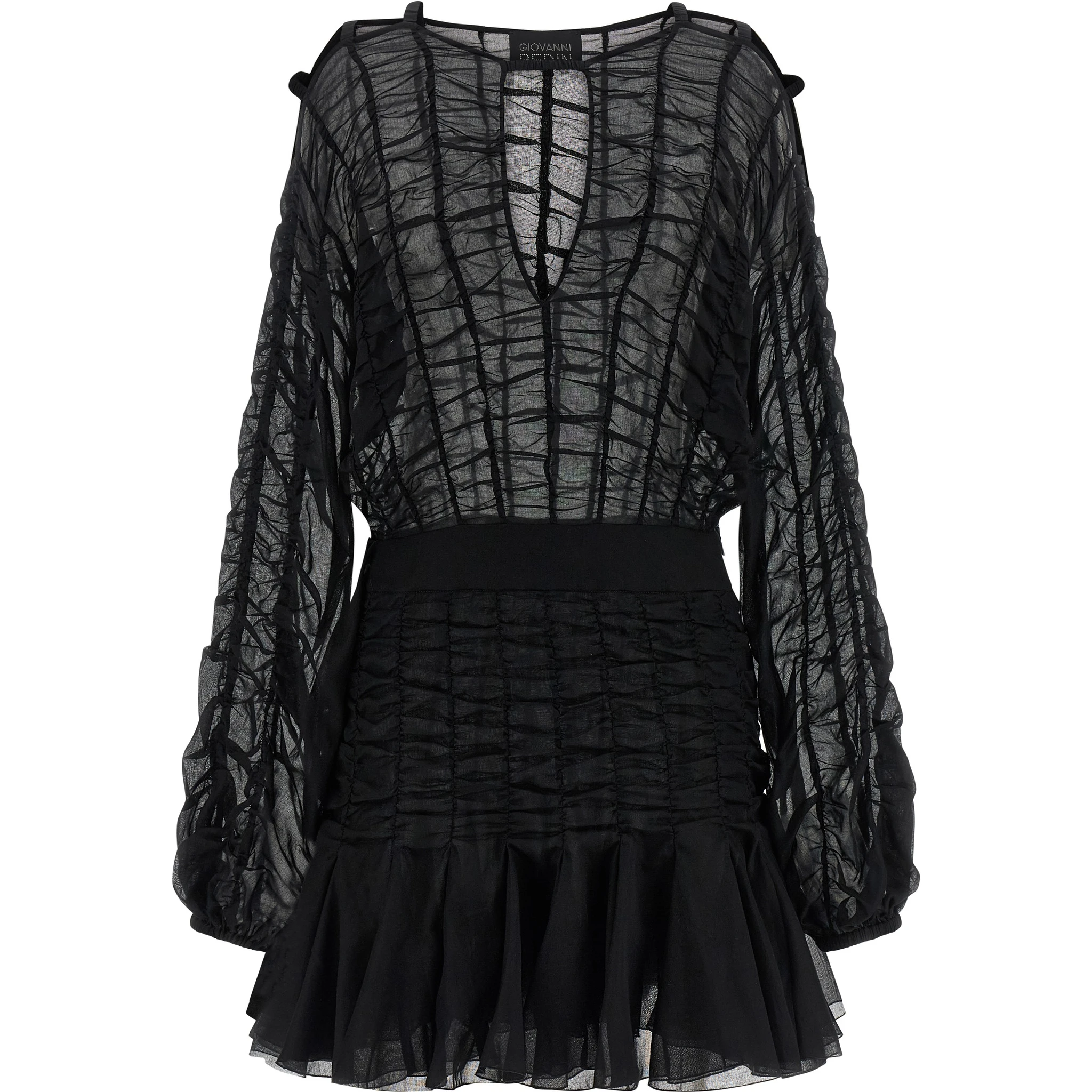 Black Cotton Short Dress