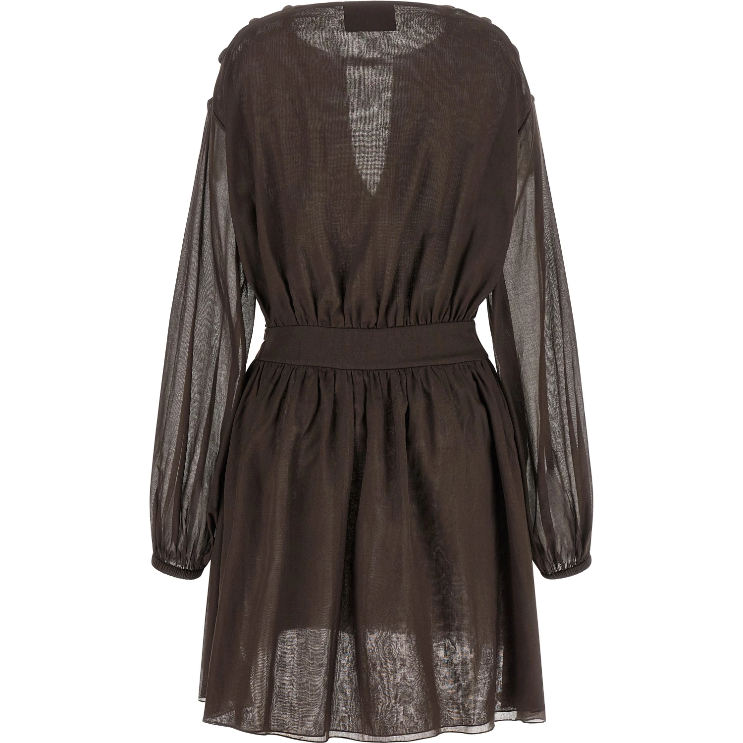 Brown Cotton Short Dress