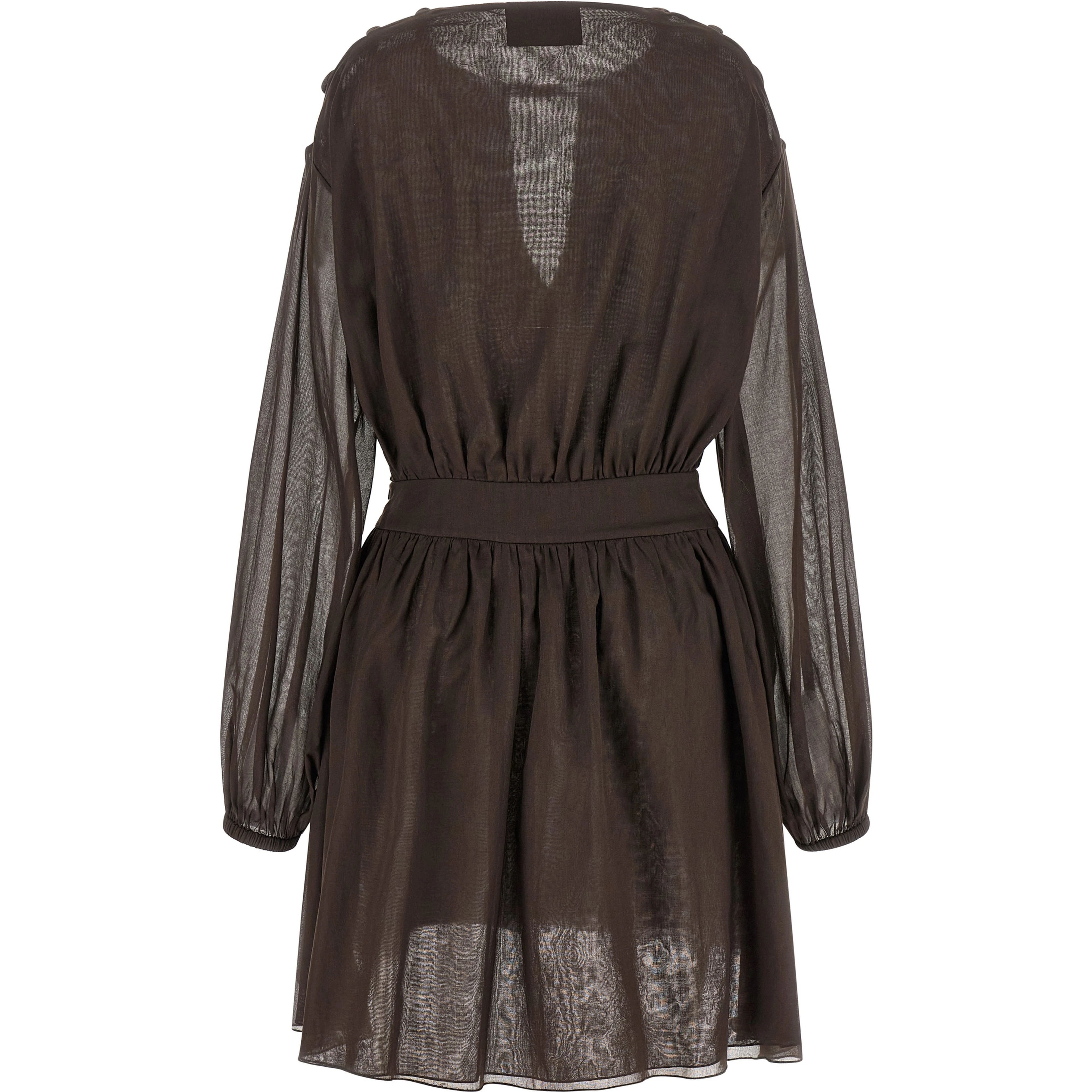 Brown Cotton Short Dress