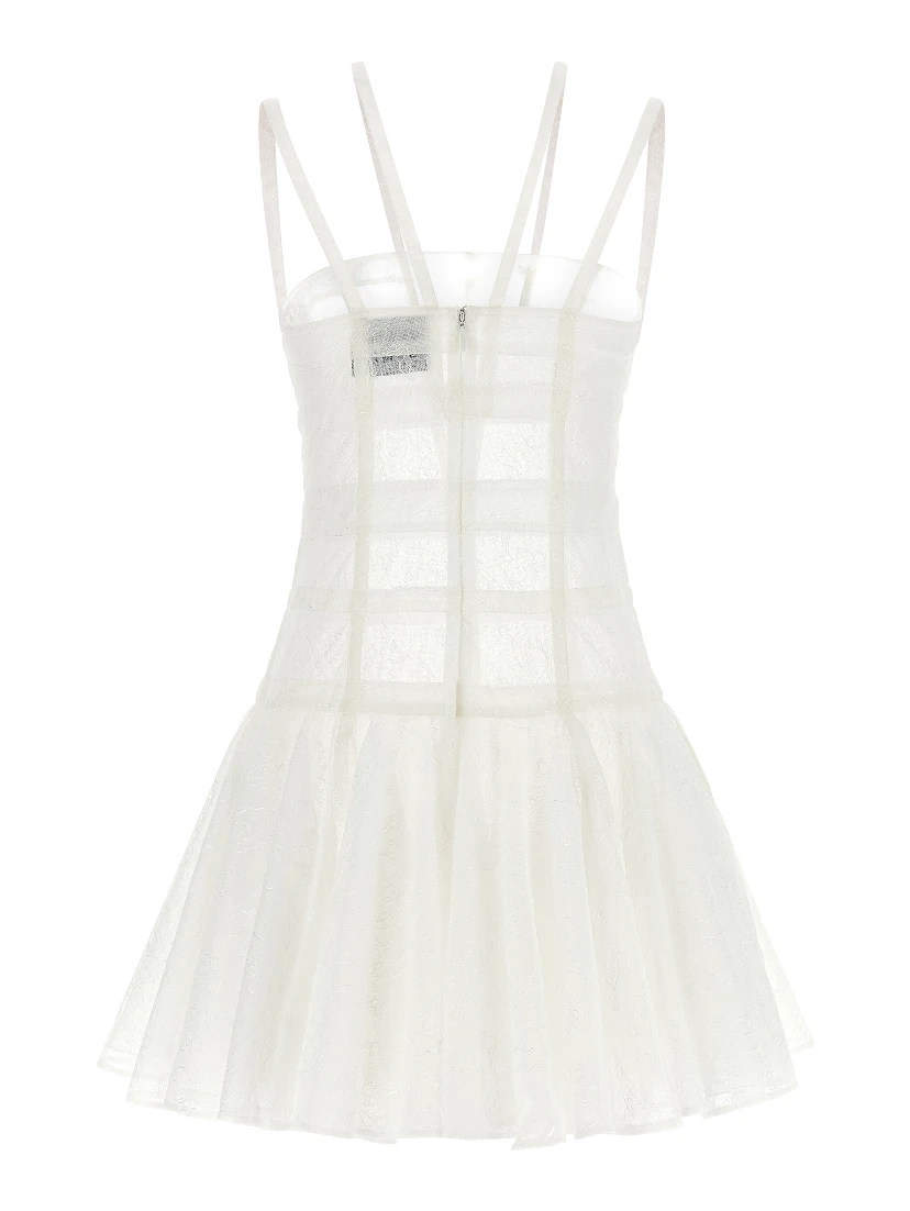 White Polyamide Short Dress