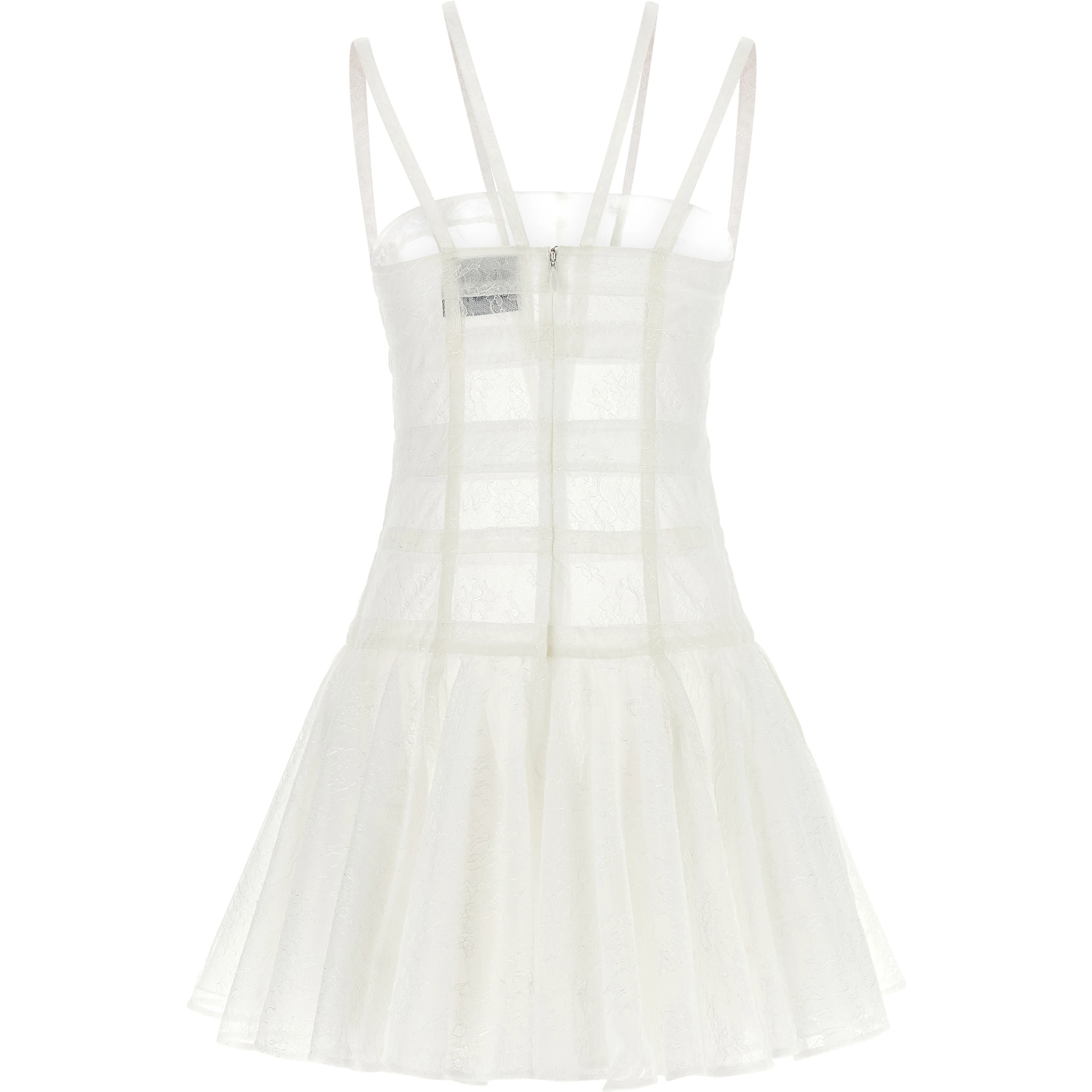 White Polyamide Short Dress