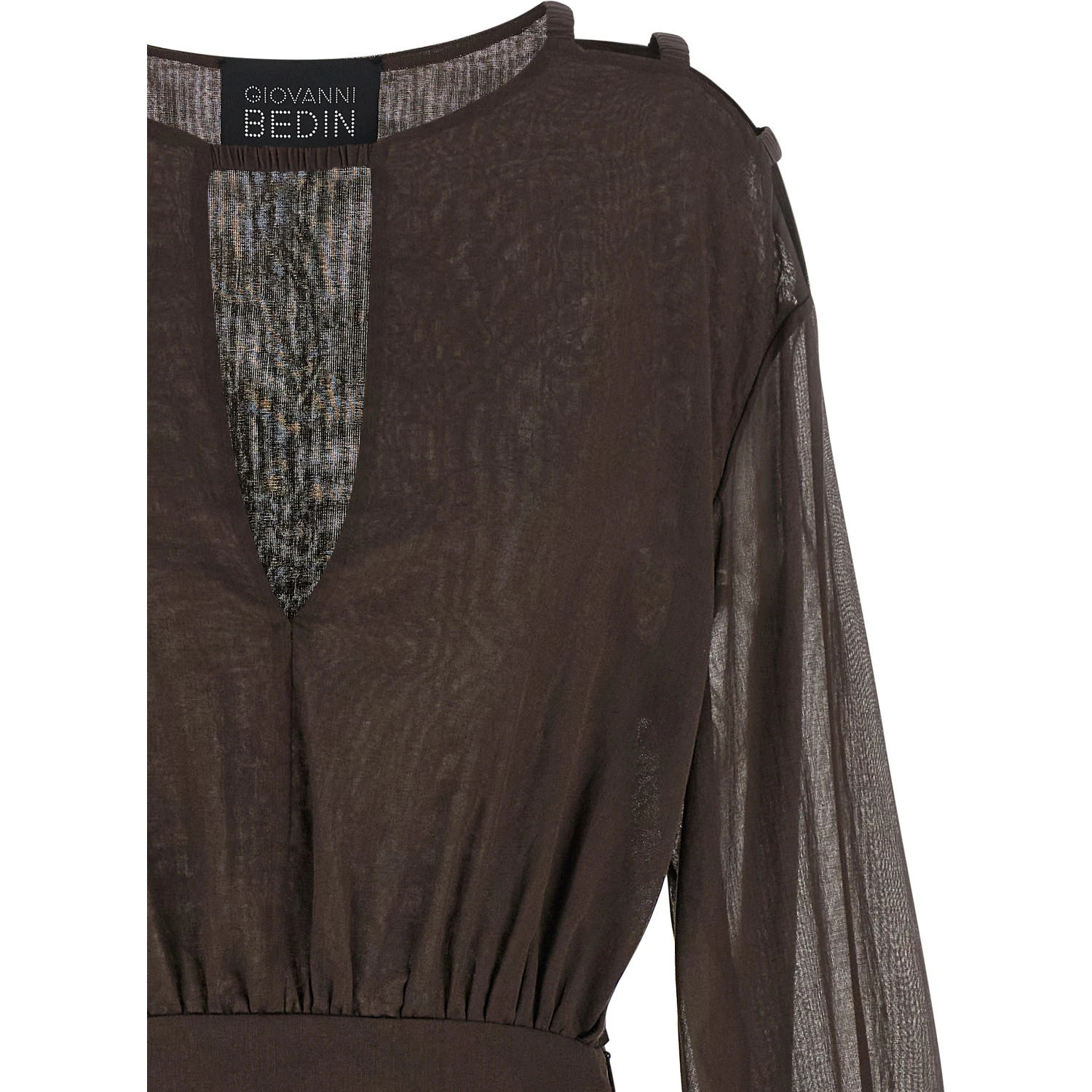 Brown Cotton Short Dress