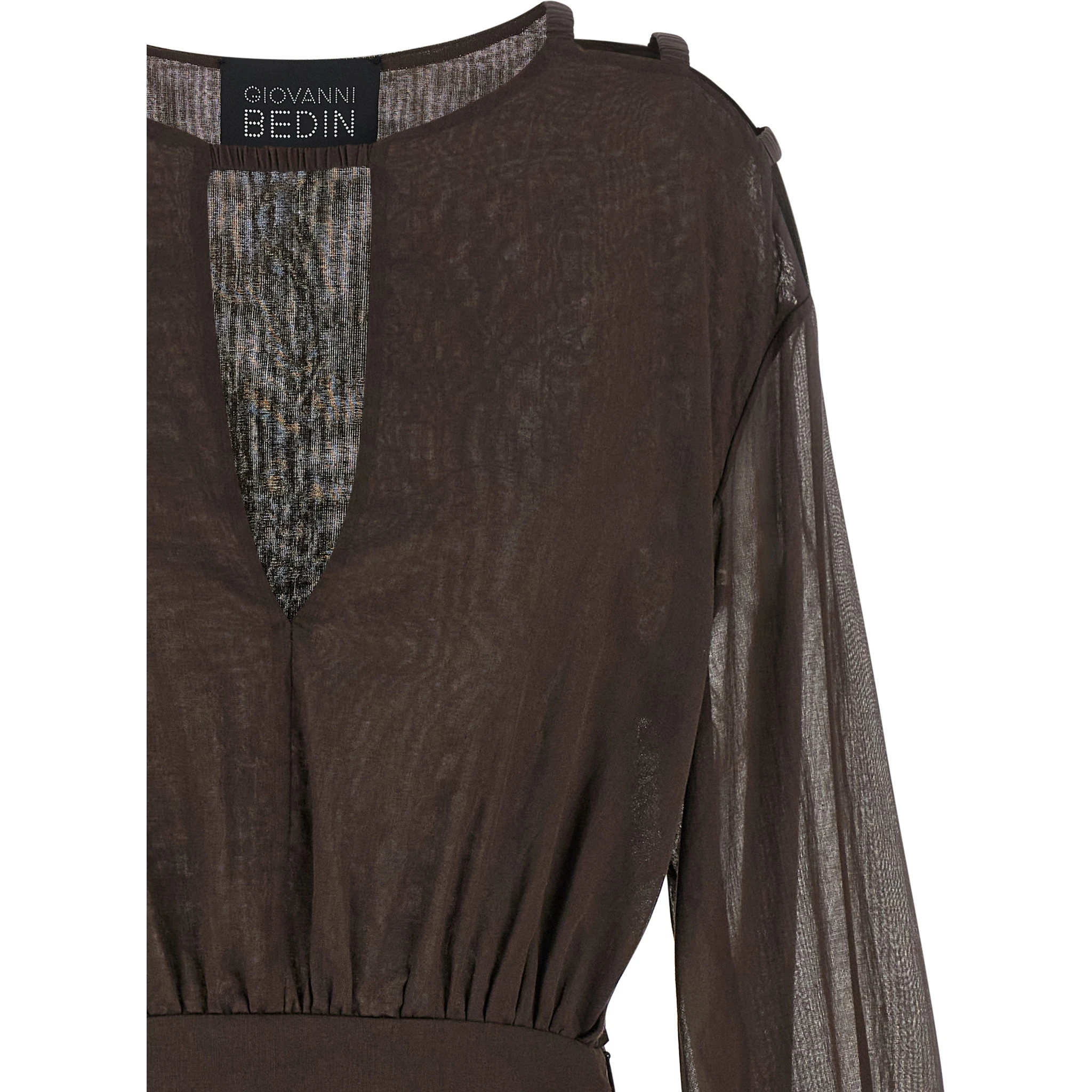 Brown Cotton Short Dress