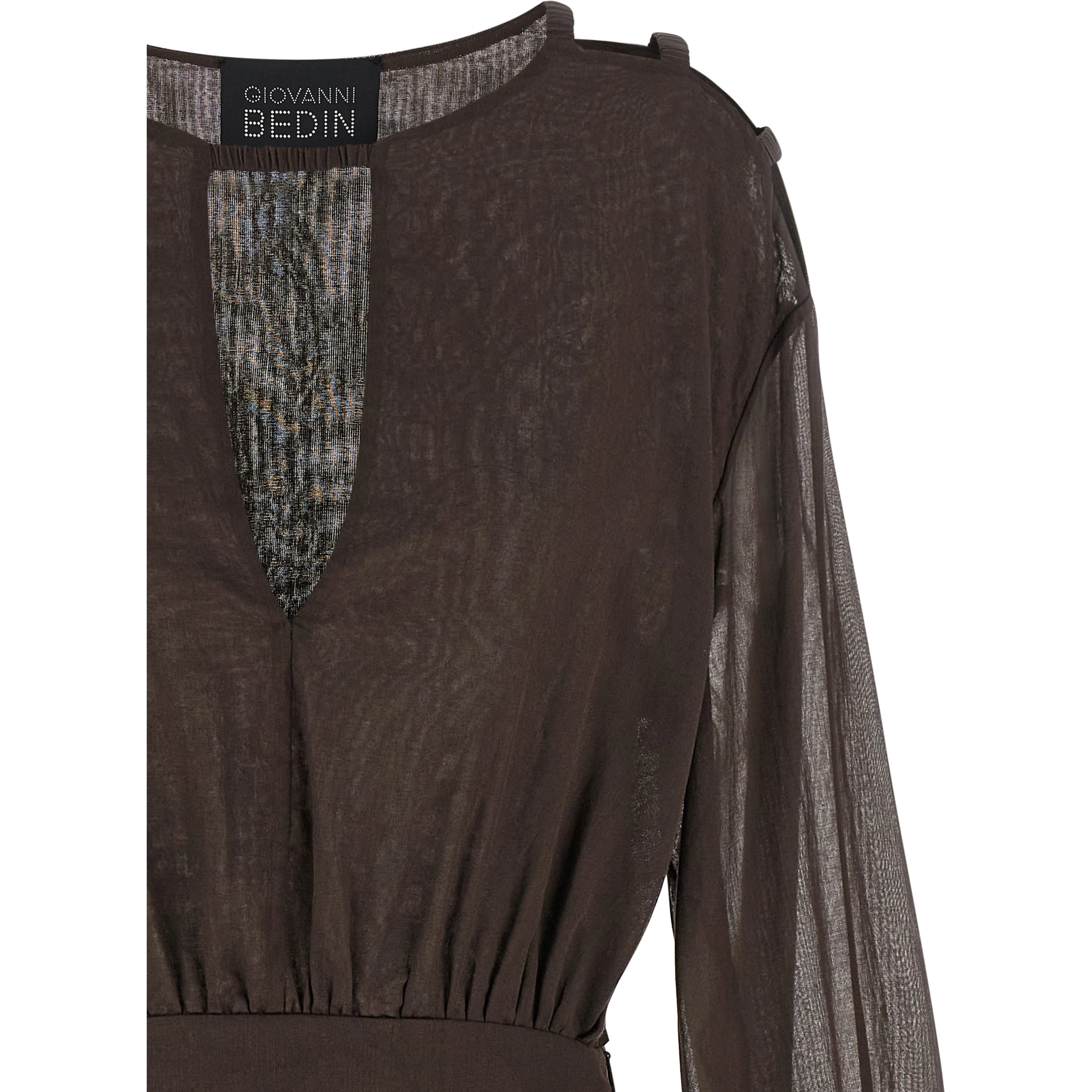 Brown Cotton Short Dress