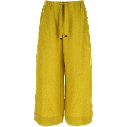 Bicolor Linen Casual Pants
