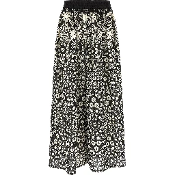 Bicolor Cotton Flared Pants
