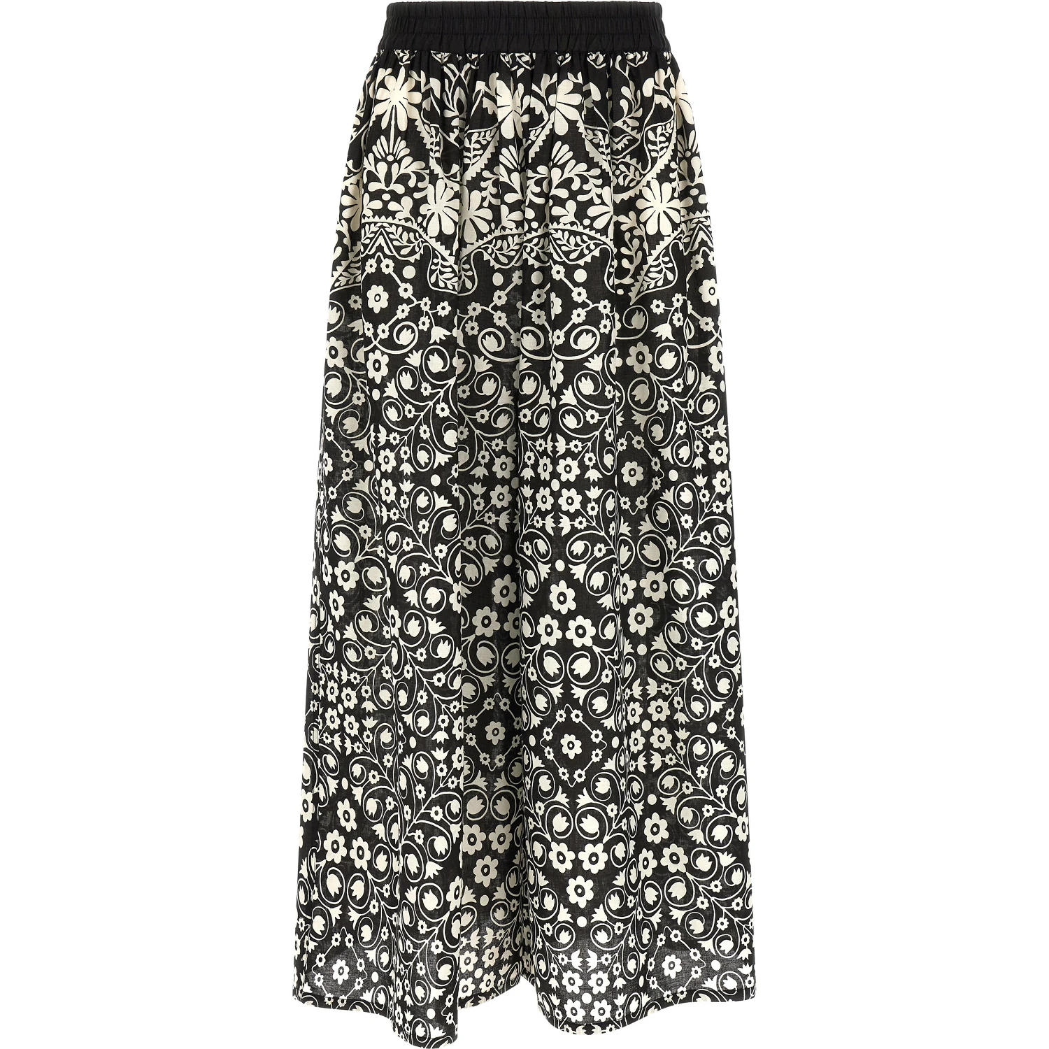 Bicolor Cotton Flared Pants