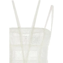 White Polyamide Short Dress