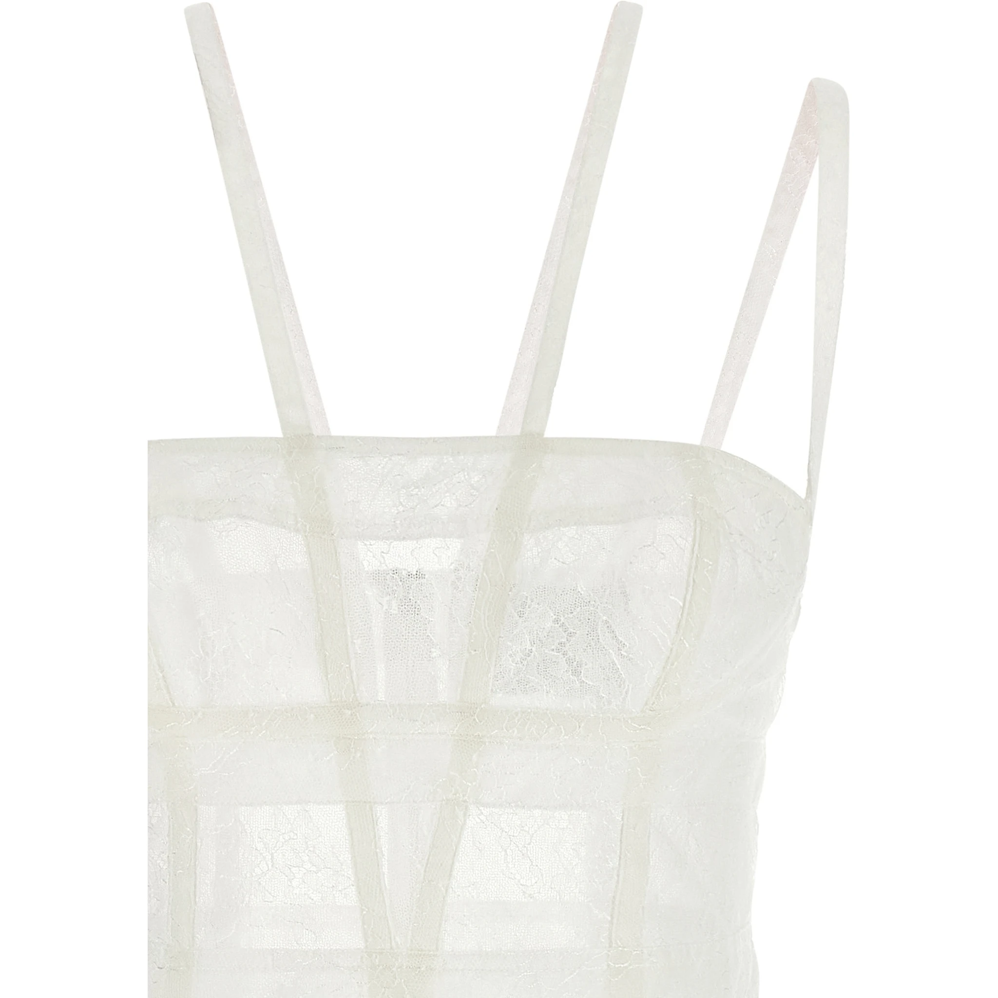 White Polyamide Short Dress
