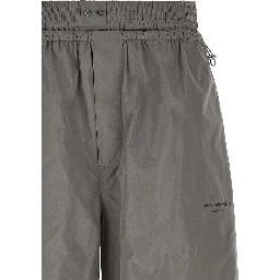 Gray Polyester Athletic Pants