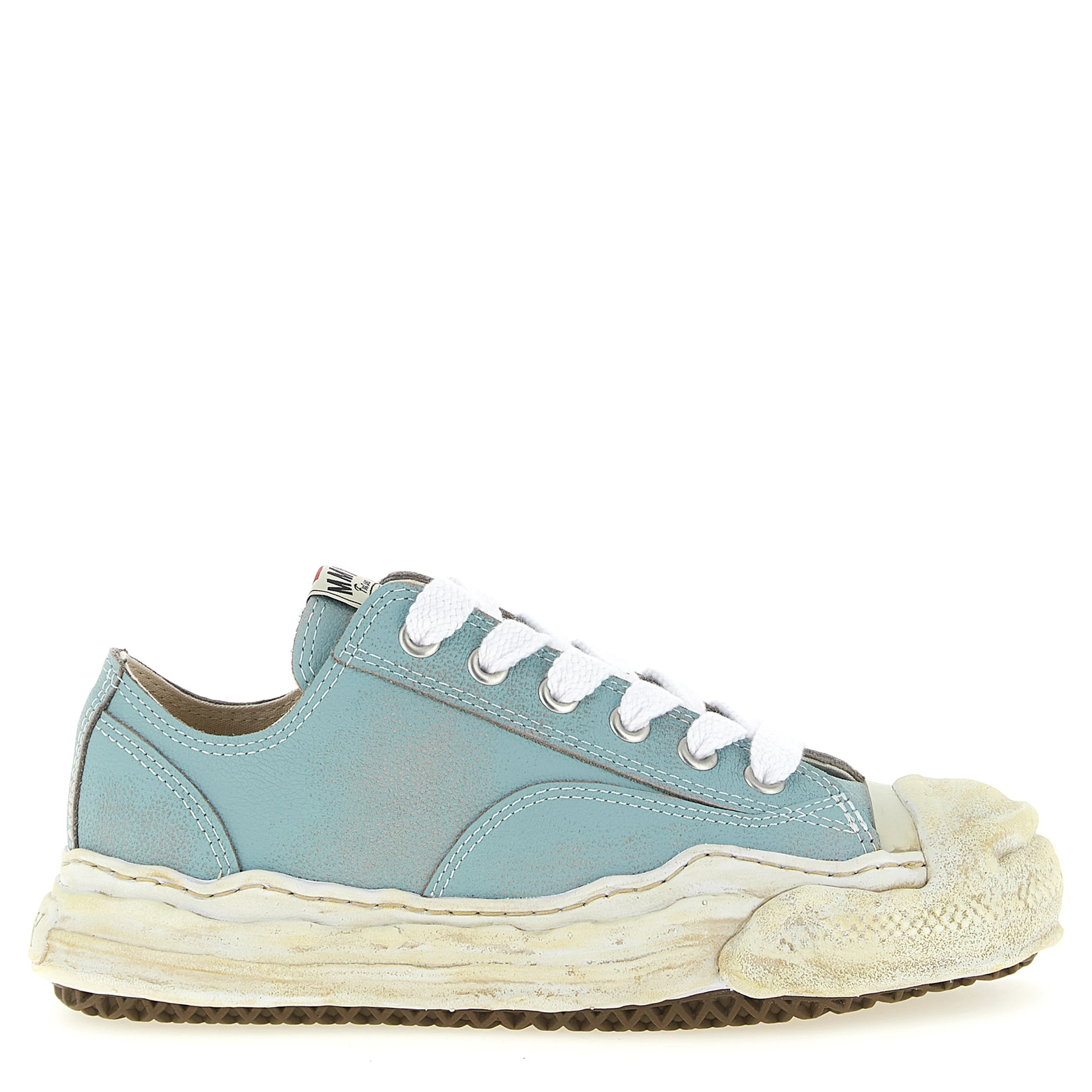 Blue Cowhide Low Top Sneakers