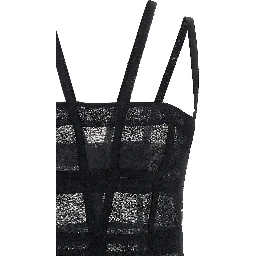 Black Polyamide Short Dress
