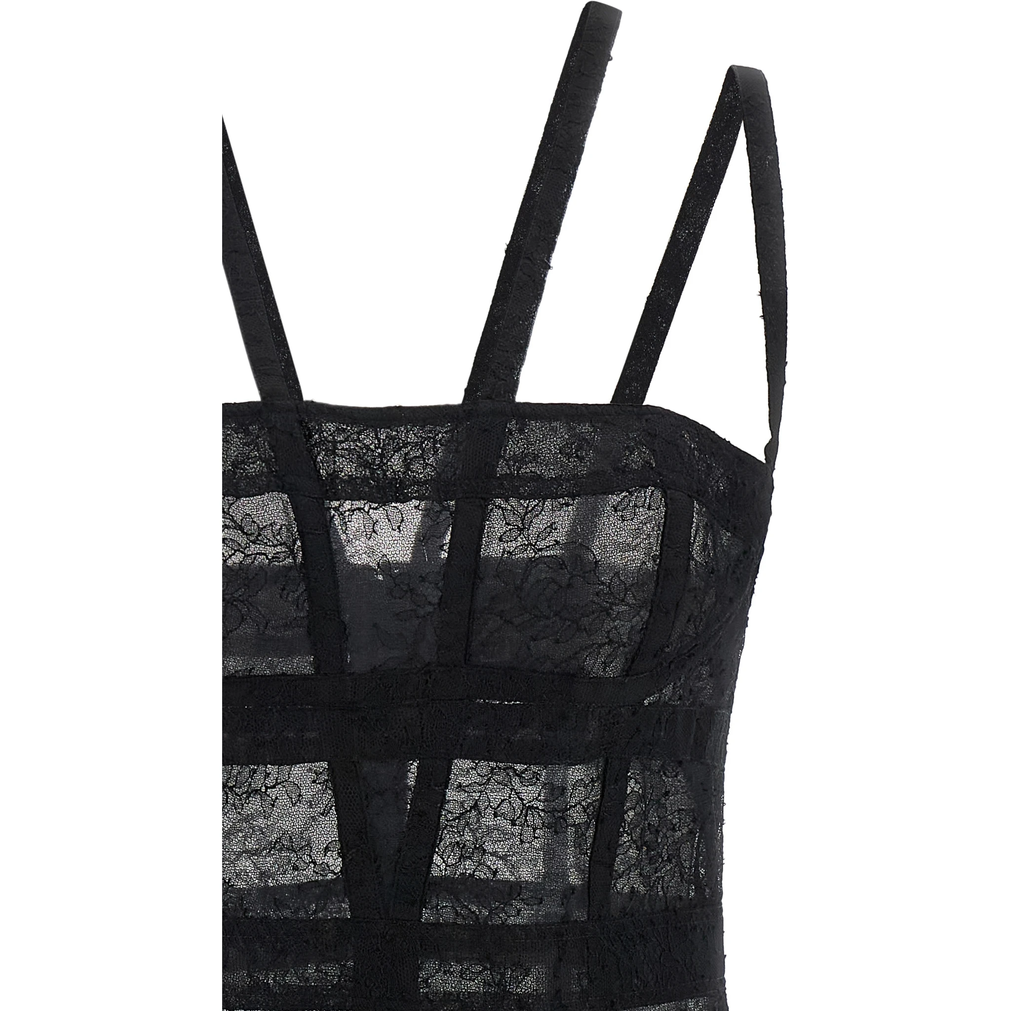 Black Polyamide Short Dress