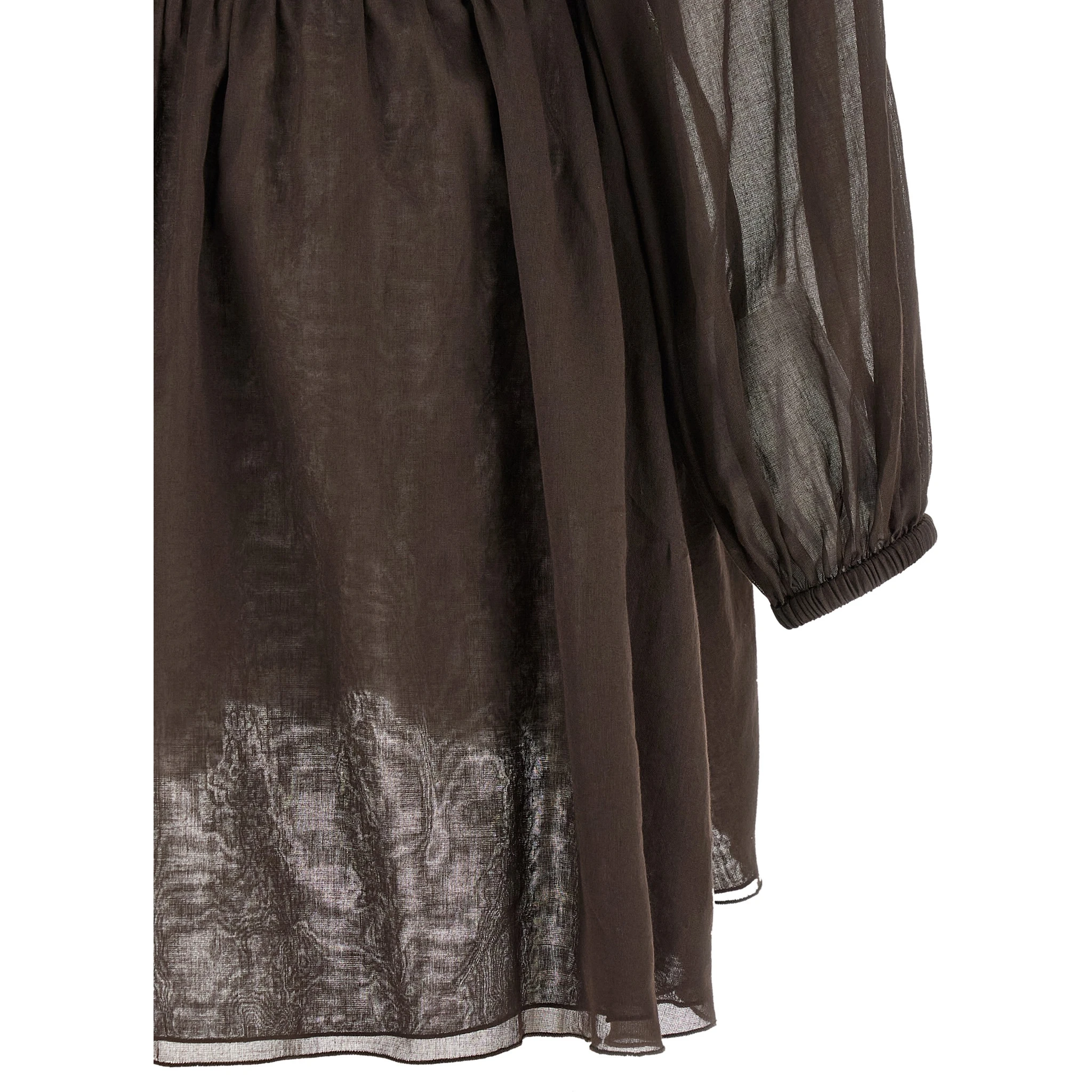 Brown Cotton Short Dress
