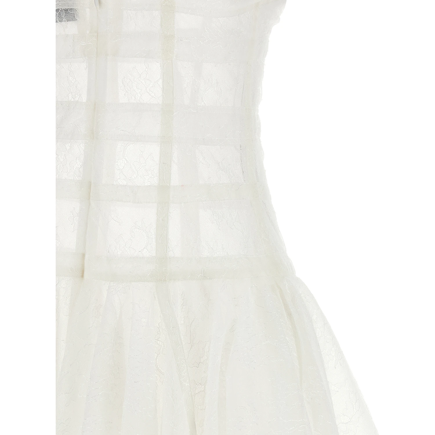 White Polyamide Short Dress