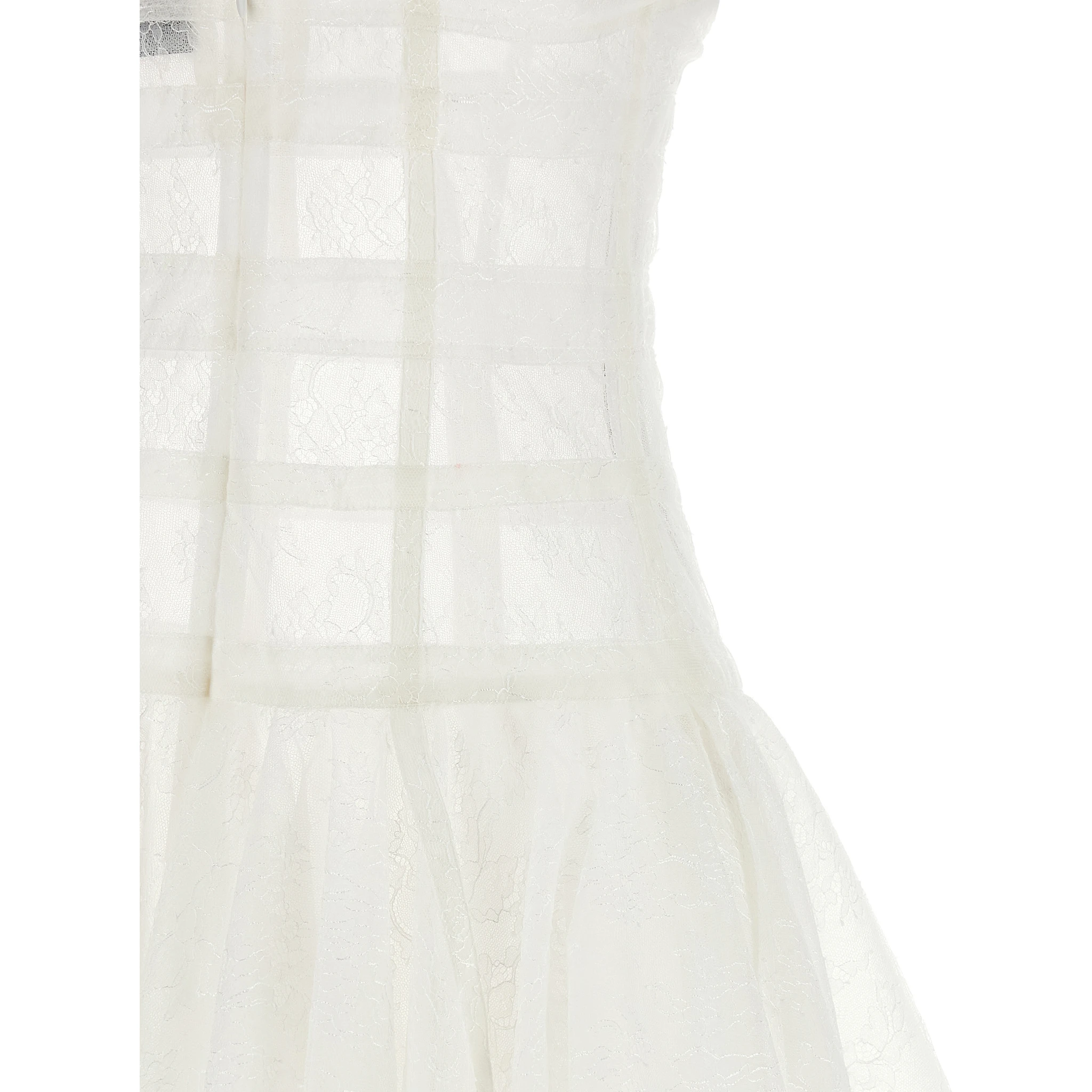 White Polyamide Short Dress
